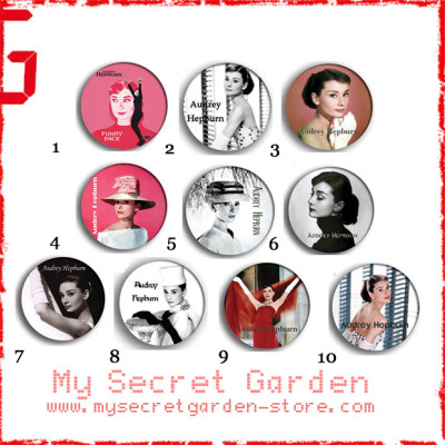 Audrey Hepburn - Funny Face Pinback Button Badge Set 1a or 1b ( or Hair Ties / 4.4 cm Badge / Magnet / Keychain Set )